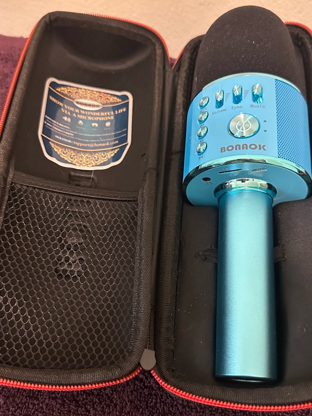 BONAOK Wireless Bluetooth Karaoke Microphone 3-in-1 Portable Handheld Karaoke
